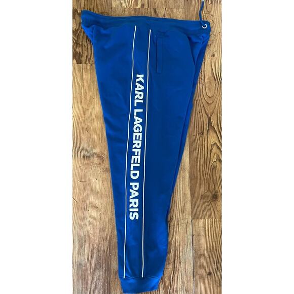 Karl Lagerfeld Paris Women’s French Terry Logo Tape Jogger Blue Size XL NWT - Picture 8 of 9